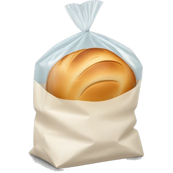plastic bag with a bread inside emoji