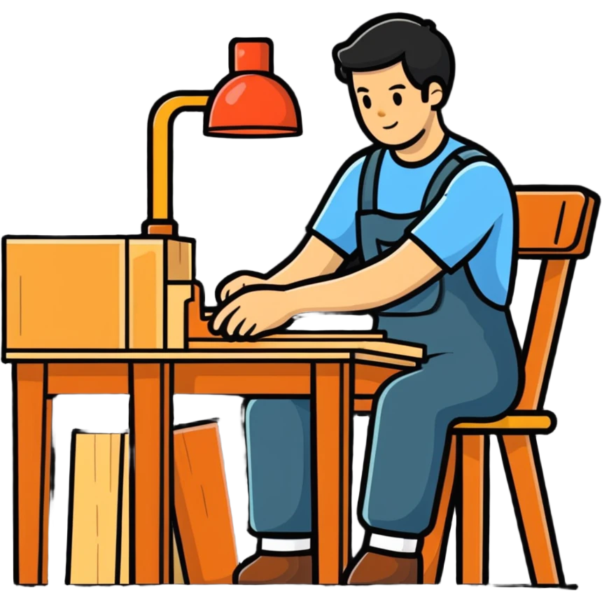 woodworker crafting furniture emoji