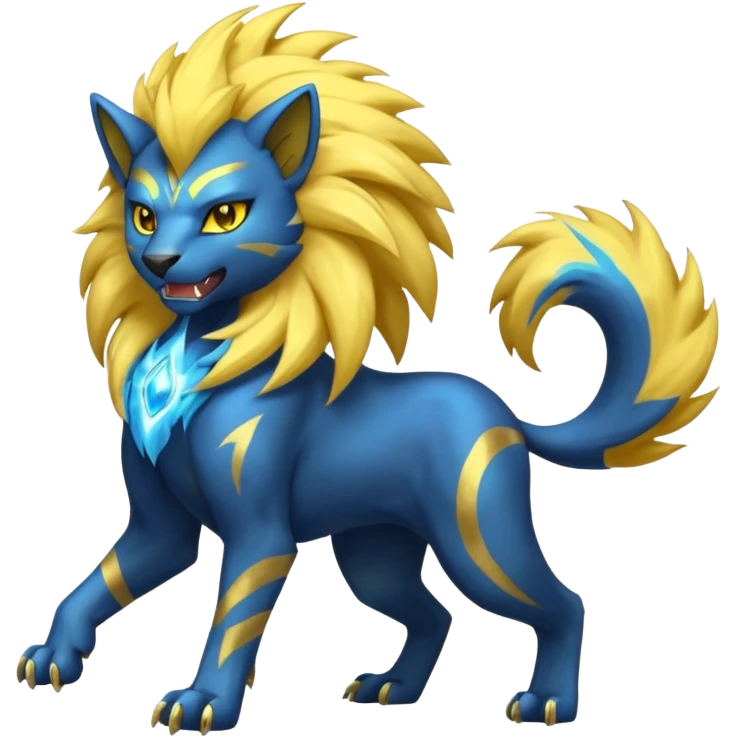 Pyroar-Luxray-Fakémon-hybrid-creature (full body)  emoji