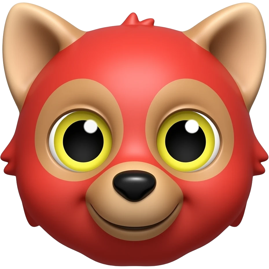 Red toy bonnie with yellow eyes emoji