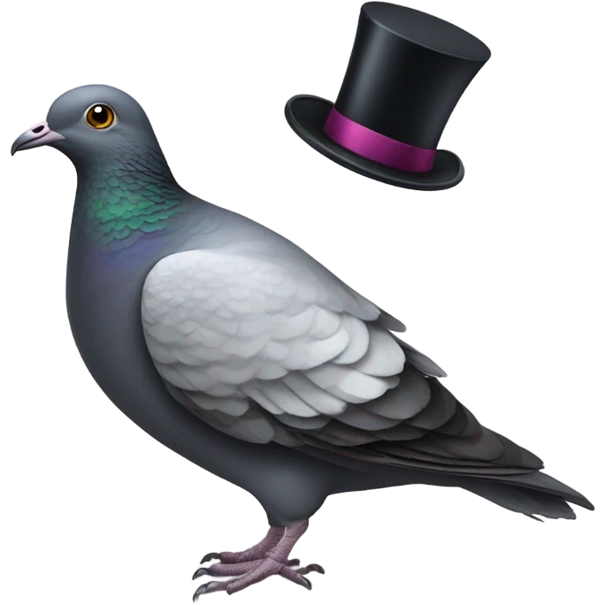 Pigeon in a top hat  emoji