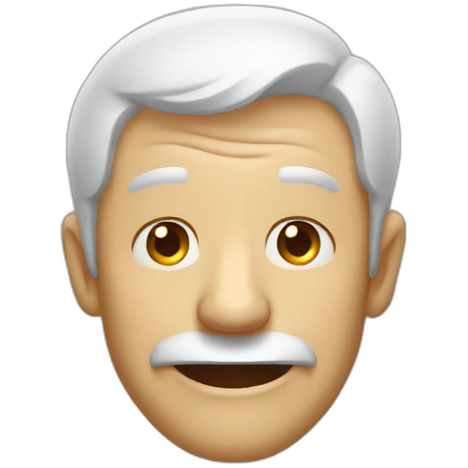 old man smiling but secretly in pain emoji