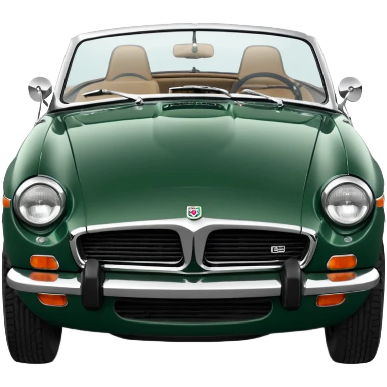 1977 British racing green Mgb roadster chrome bumper wire wheels emoji