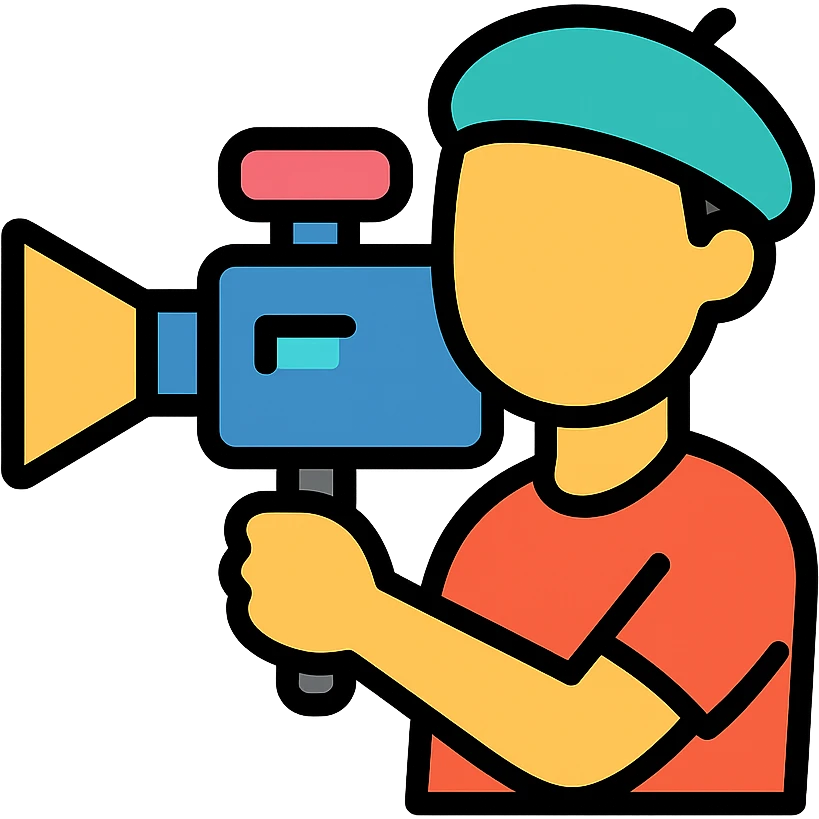 cinéaste tenant une caméra emoji