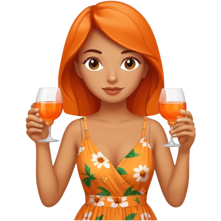 Erin Higginbotham drinking an aperol spritz emoji
