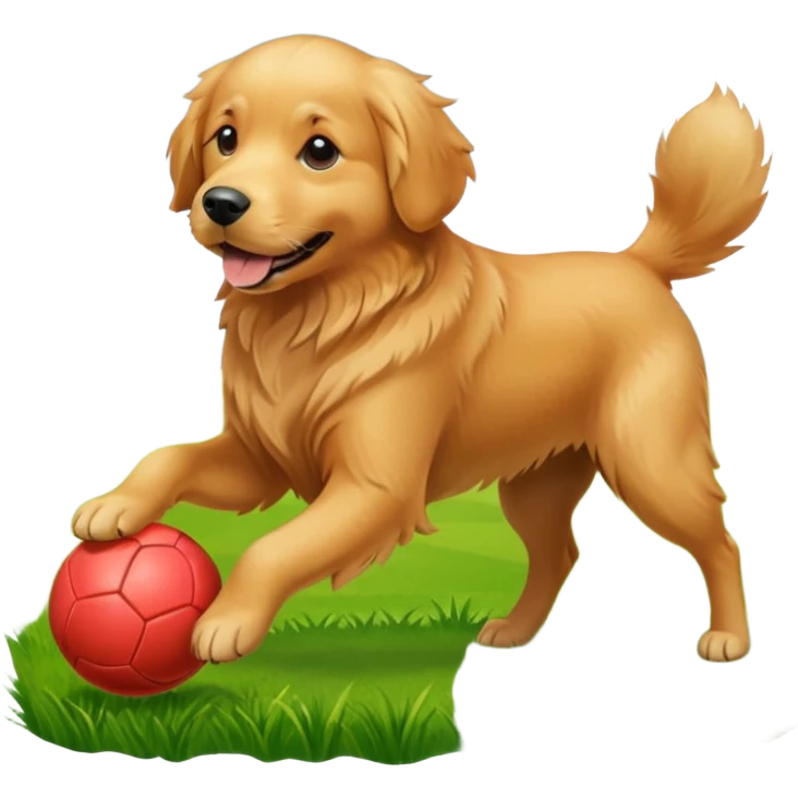 Dog playing with ball emoji