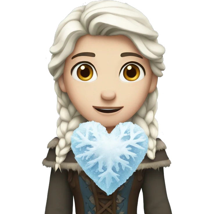 White frozen heart emoji