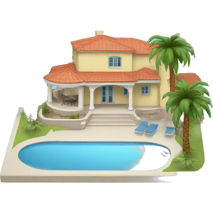 Villa with swimming pool and Palms emoji