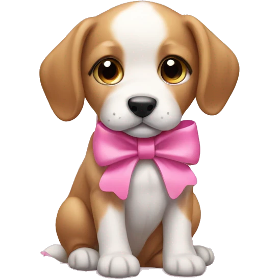Puppy with pink bow emoji