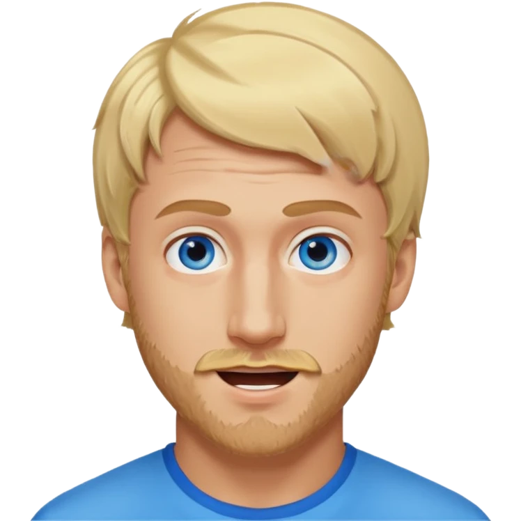 Genmoji style portrait of Logan Paul, blonde hair, blue eyes, short beard, energetic expression emoji