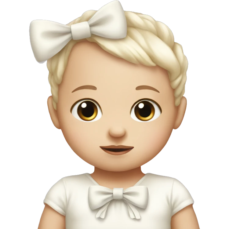 White Baby with bow  emoji