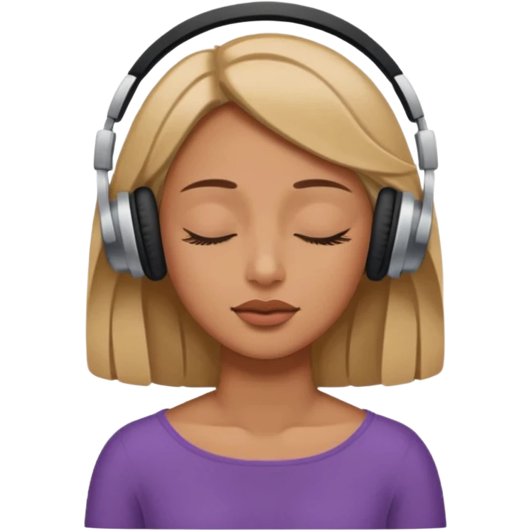 Woman listening to music with closed eyes emoji