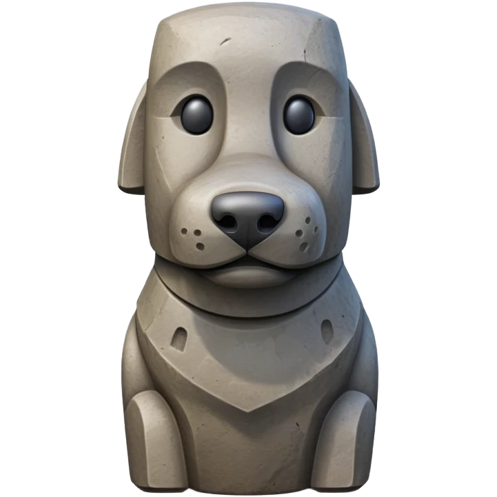 moai statue in shape of a dog, easter island dog statue emoji