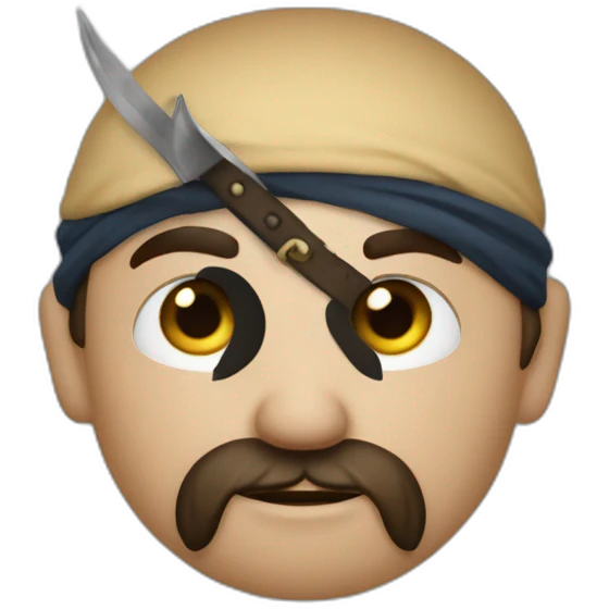 un pirate avec une flèche dans les mains qui pointe à droite emoji
