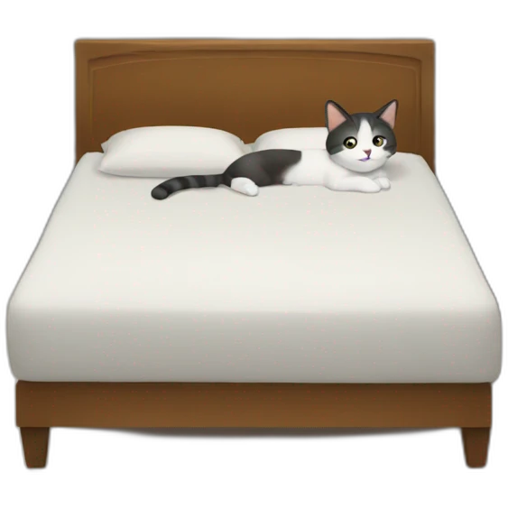 Un chat sur un lit emoji
