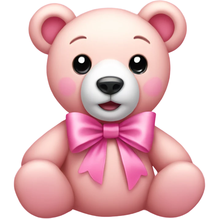 Pink bear wearing a pink bow emoji