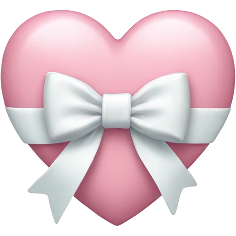 Pastel pink heart with white bow emoji