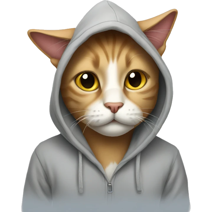 cat wearing hoodie  emoji
