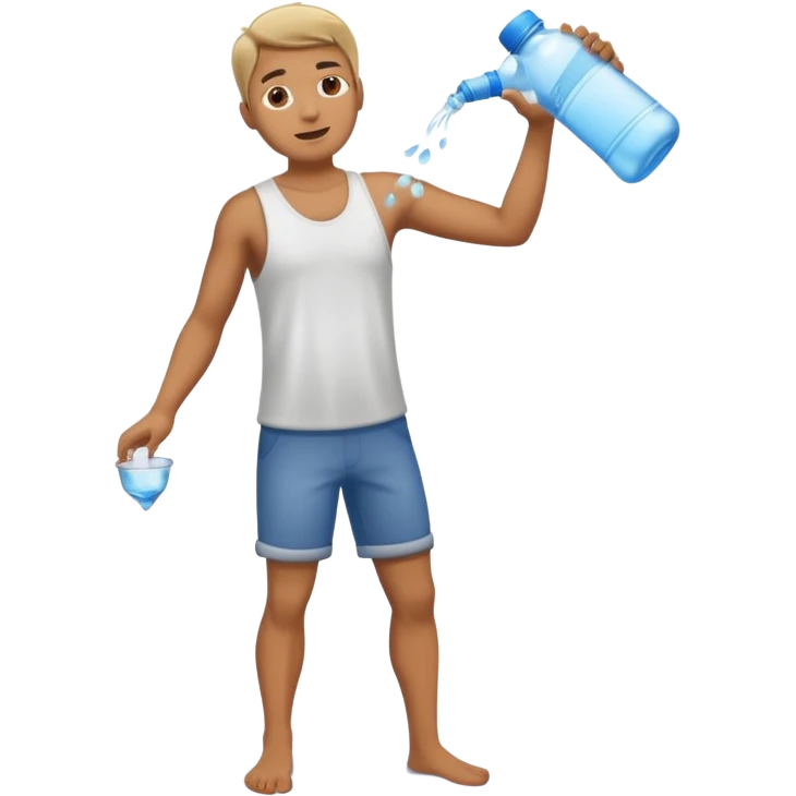 man full body emptying a bottle of water emoji