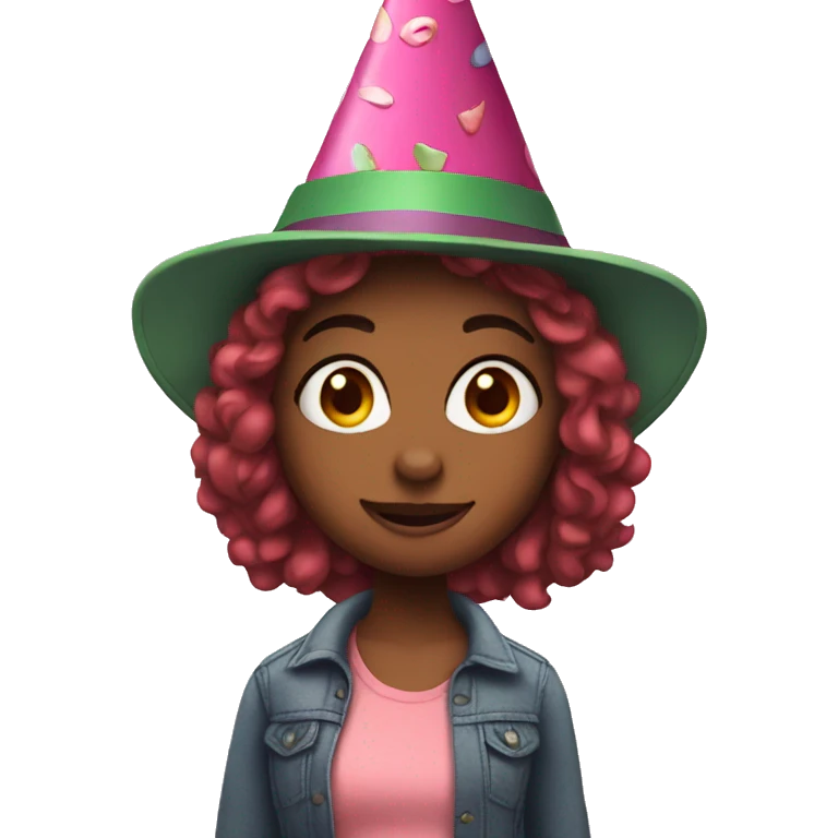 birthday girl with dinosaur hat emoji