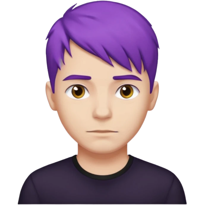man with purple hair and black shirt emoji