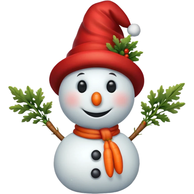 snowman wearing red hat emoji