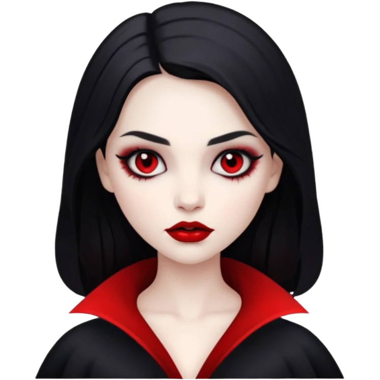 девушка вампир с очень бледной кожей, темными волосами и черными макияжем глаз  emoji