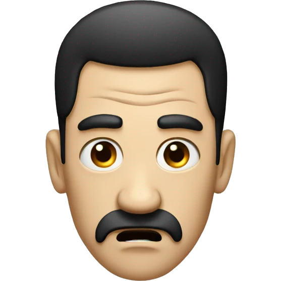 angry man with big nose, black hair and little eyes emoji