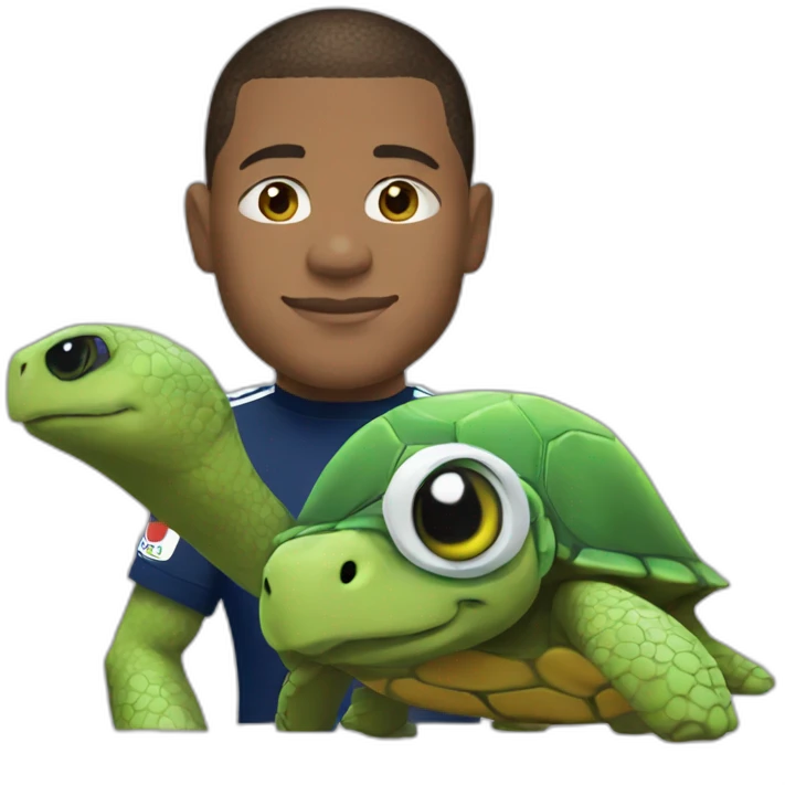 Mbappé with turtle head emoji