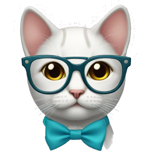 cat with glasses and a bow emoji