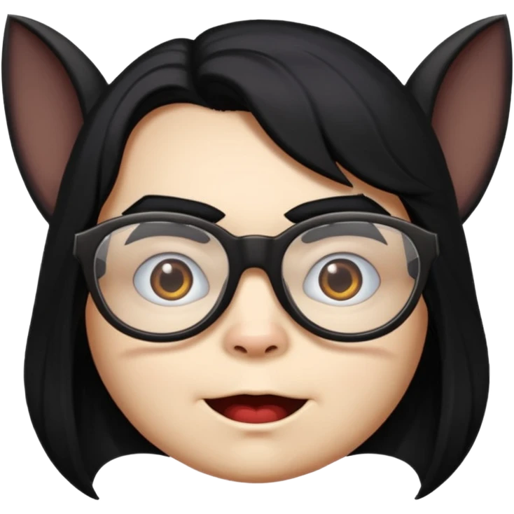 long hair bat with glasses emoji