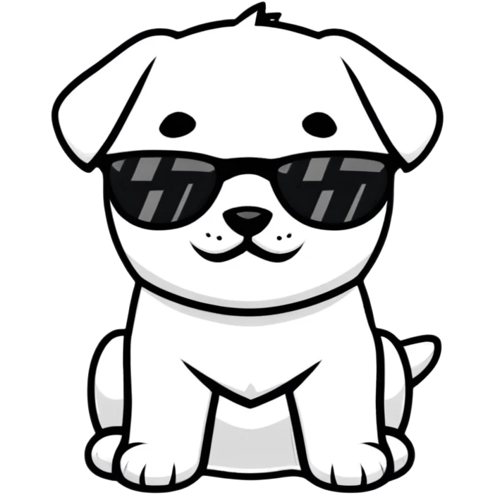 puppy wearing sunglasses emoji