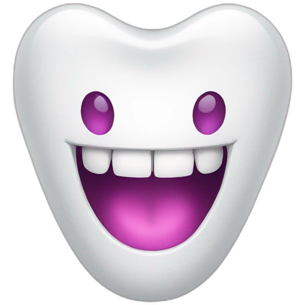 teeth with bright emoji