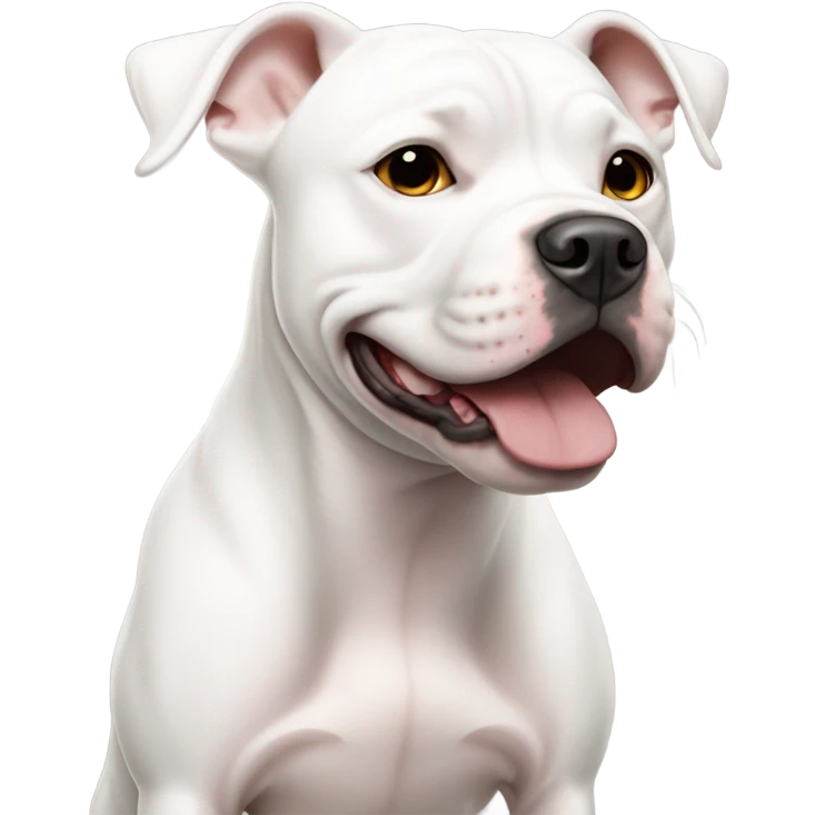 White pitbull with black spot emoji