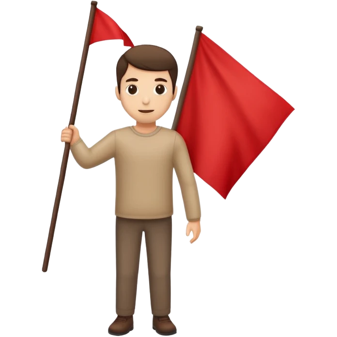 tie man red-flag holding emoji