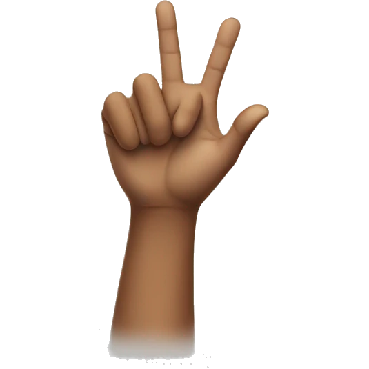 two hands raised to form a V shape emoji
