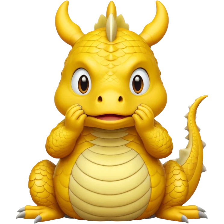 Draw a dragon that has his hands on. His head (confused?) like psyduck and a head tilted emoji