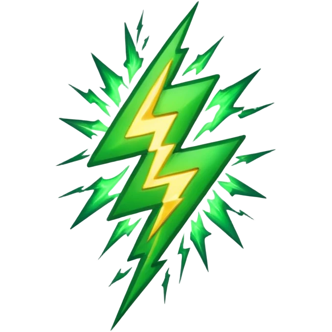 make light Green lightning emoji