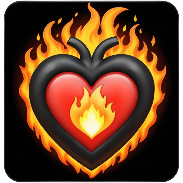 A black love hurt in black fire emoji