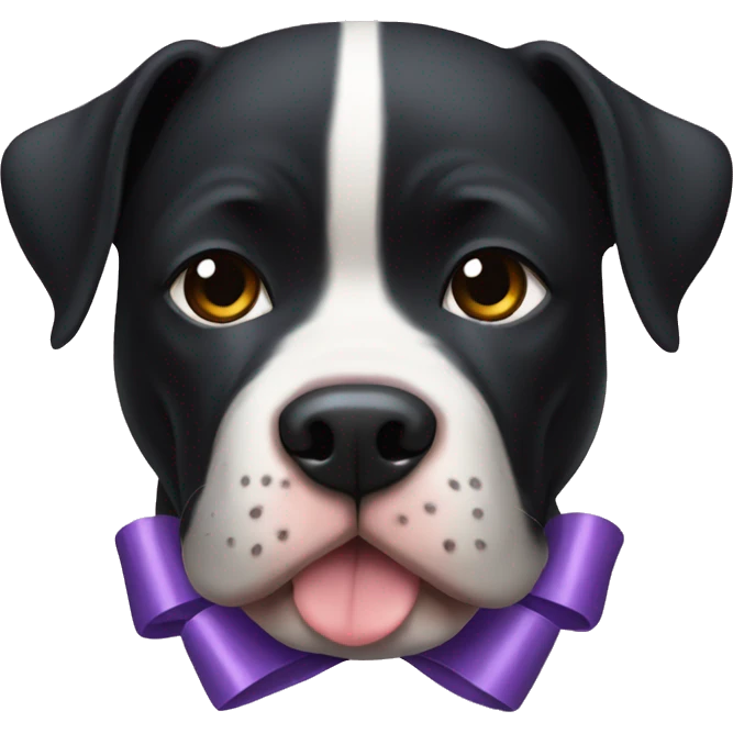 black pitbull with a bow emoji