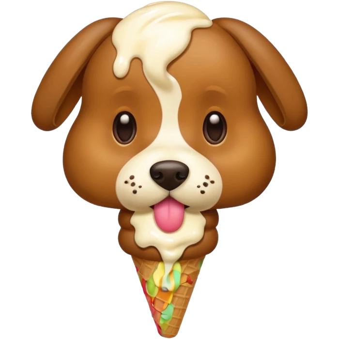 Dog eating ice cream emoji