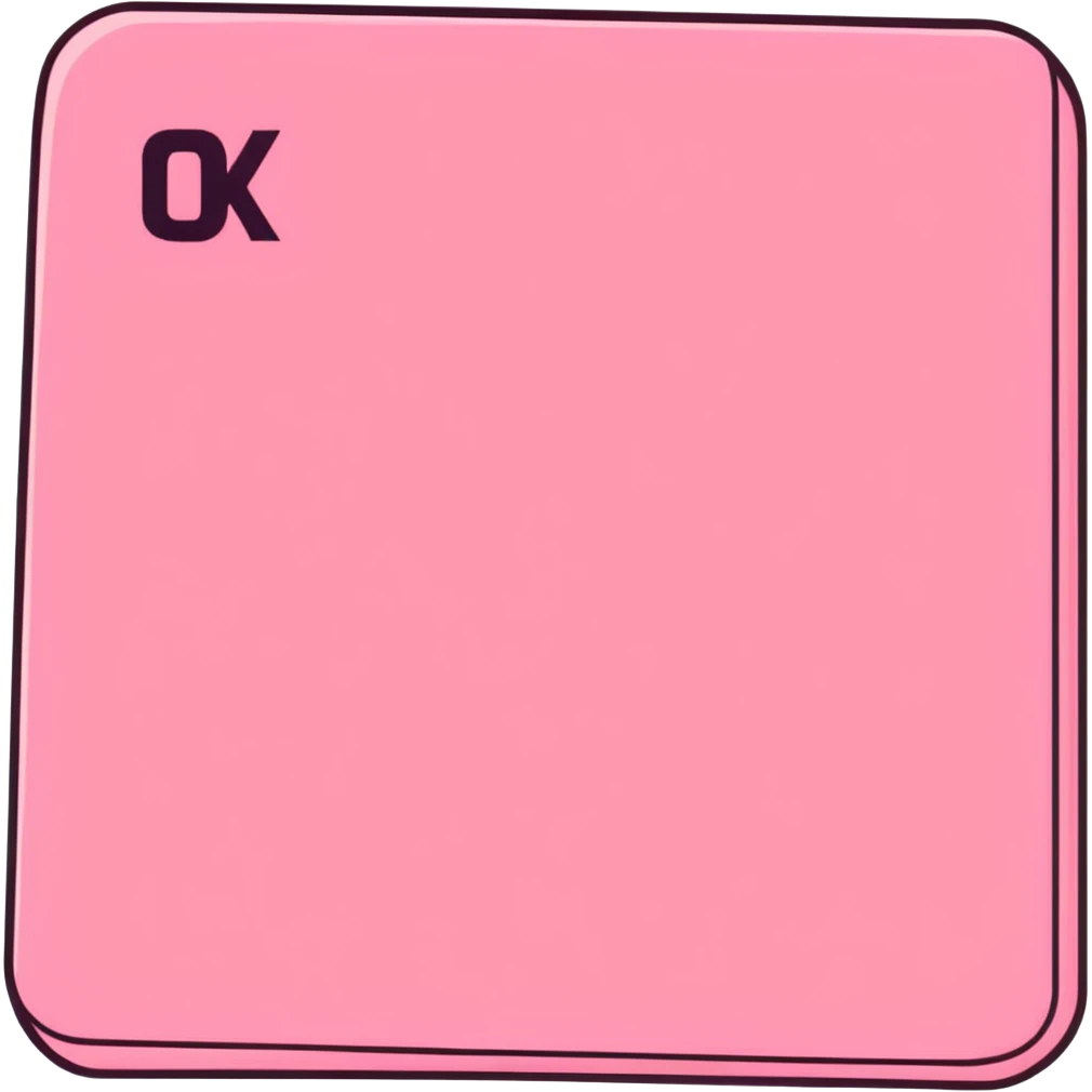 OK text in a pink square emoji