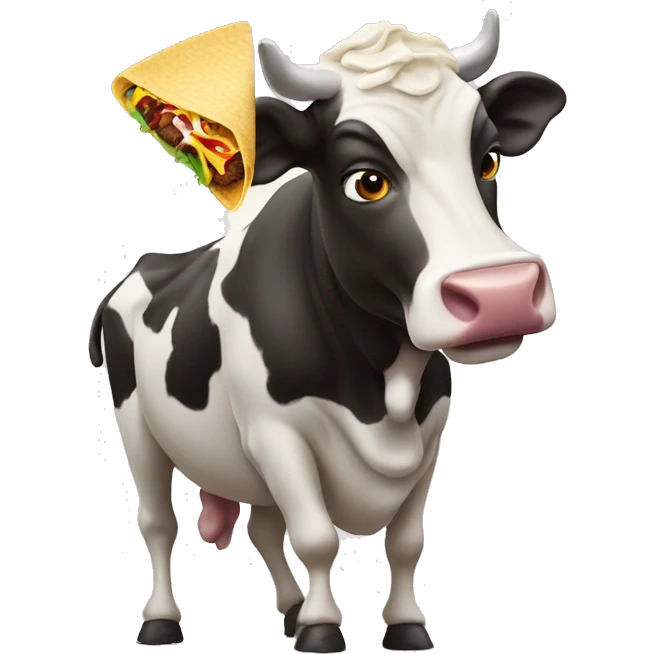 Cow eating Taco Bell emoji