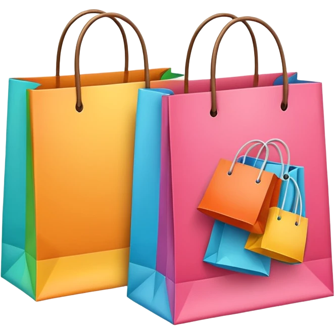 two shopping bags colors emoji