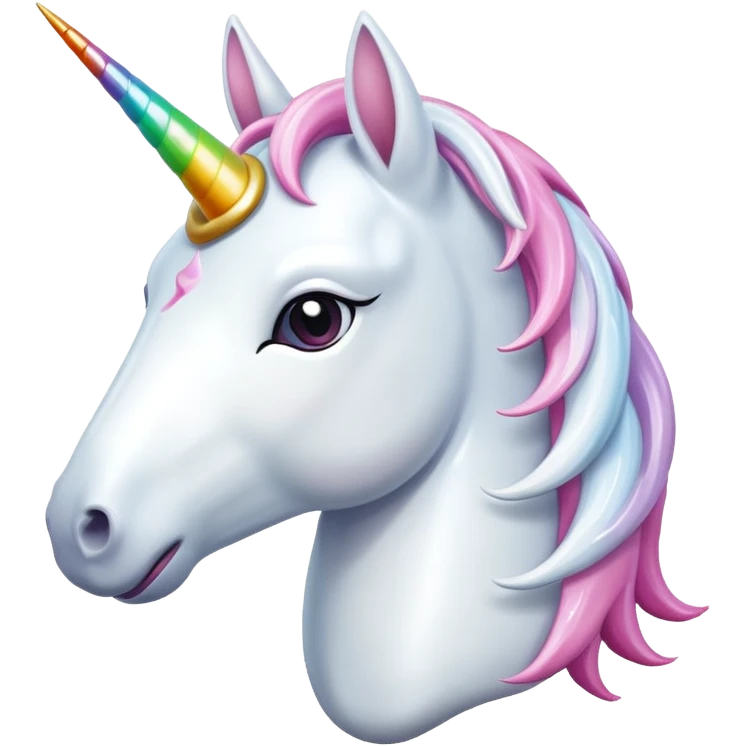 Totally white unicorn emoji