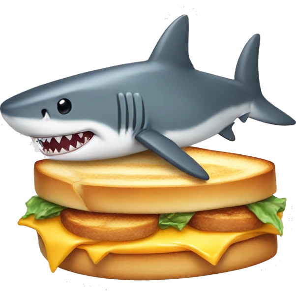 Shark with grilled cheese emoji