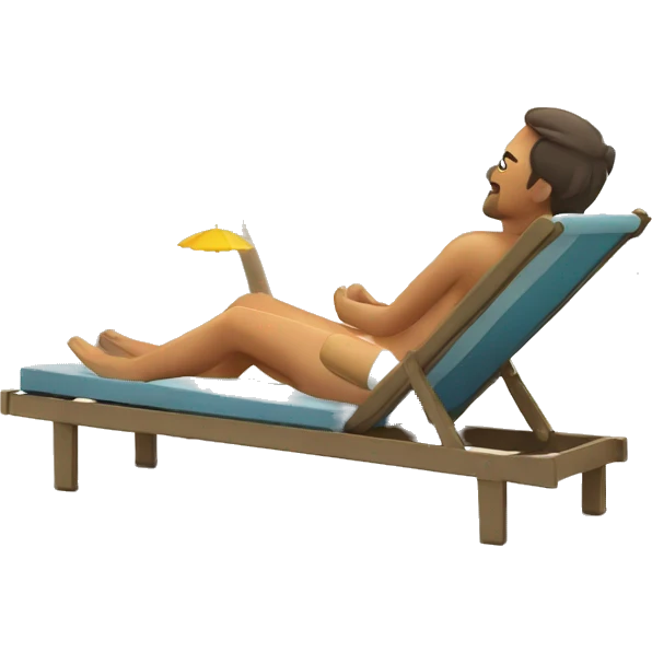relax on a sun lounger emoji