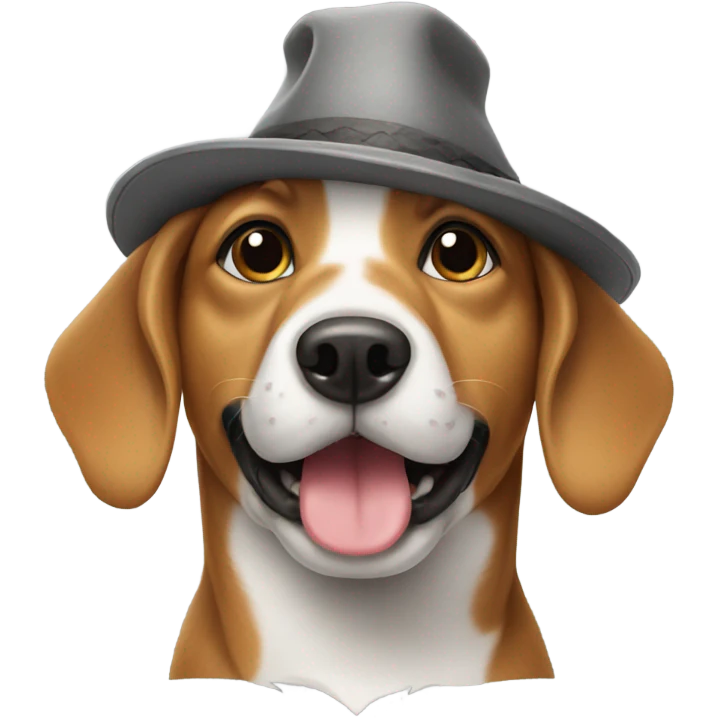 Dog wearing hat emoji
