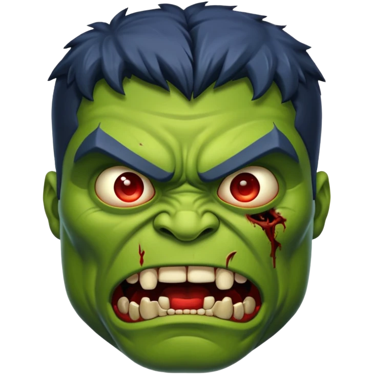 Zombie hulk face emoji