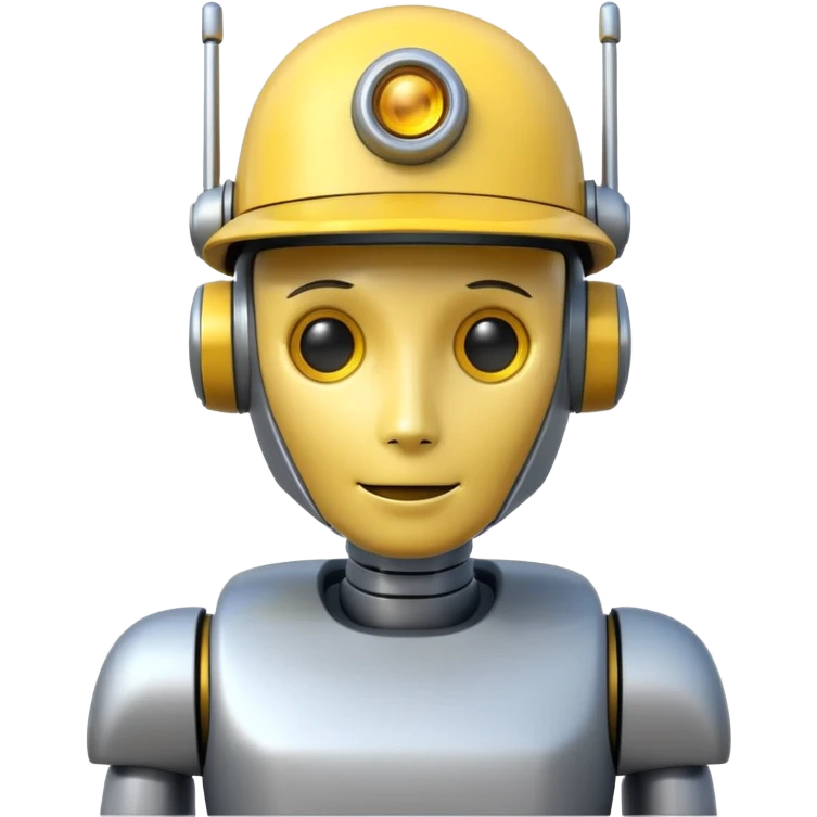 robot with yellow hat emoji